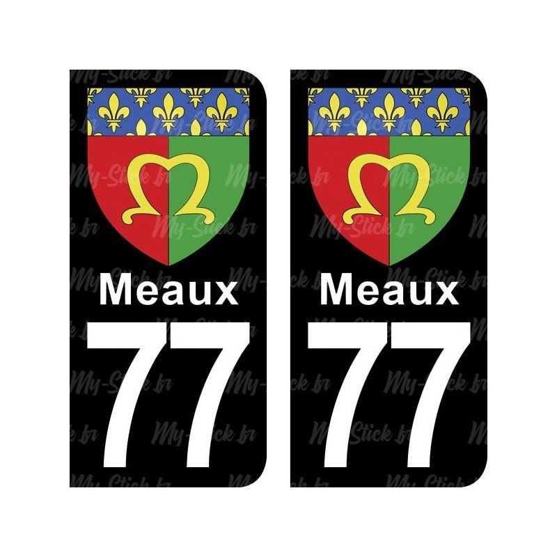 Blason Meaux - Stickers plaque immatriculation 77