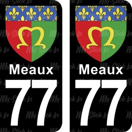 Blason Meaux - Stickers plaque immatriculation 77