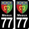 Blason Meaux - Stickers plaque immatriculation 77