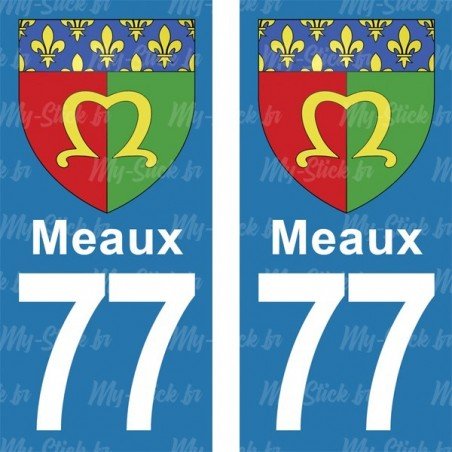 Blason Meaux - Stickers plaque immatriculation 77