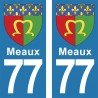 Blason Meaux - Stickers plaque immatriculation 77