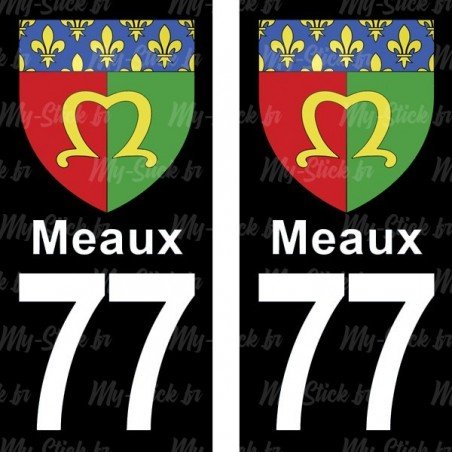 Blason Meaux - Stickers plaque immatriculation 77