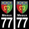 Blason Meaux - Stickers plaque immatriculation 77