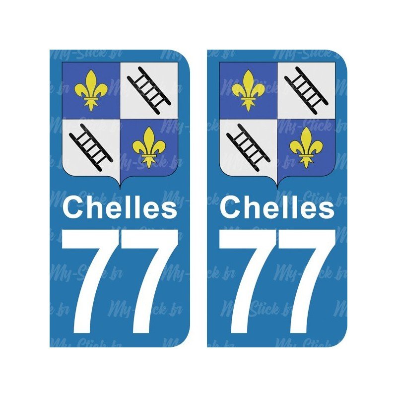 Blason Chelles - Stickers plaque immatriculation 77