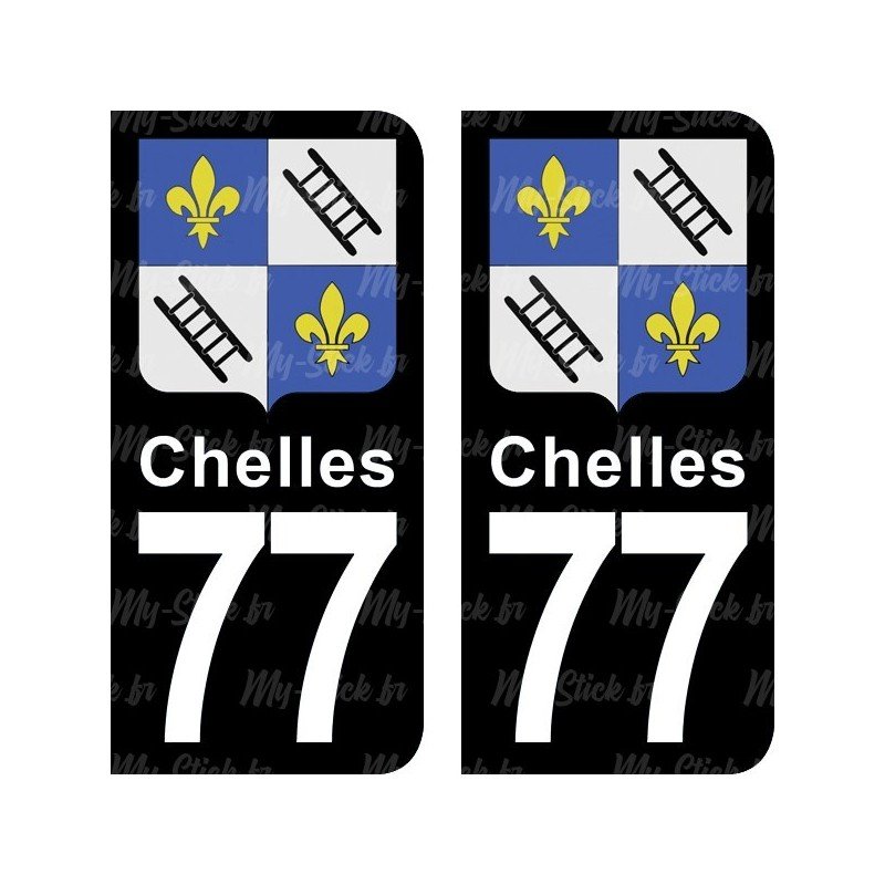 Blason Chelles - Stickers plaque immatriculation 77