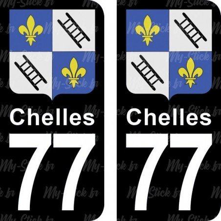 Blason Chelles - Stickers plaque immatriculation 77