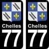 Blason Chelles - Stickers plaque immatriculation 77