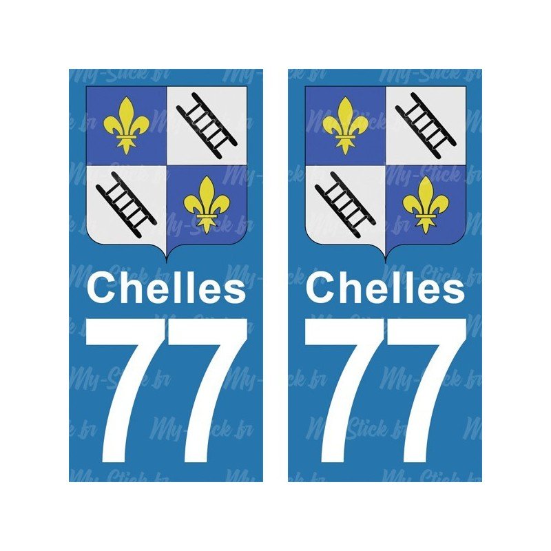 Blason Chelles - Stickers plaque immatriculation 77