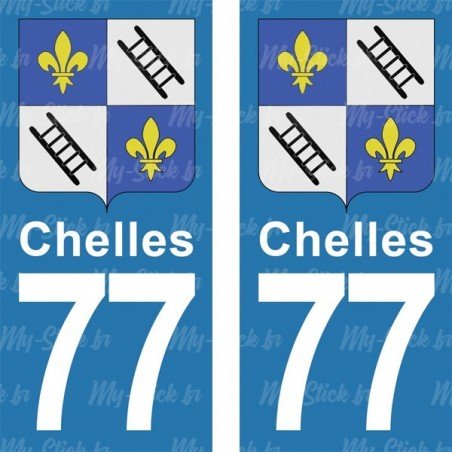 Blason Chelles - Stickers plaque immatriculation 77