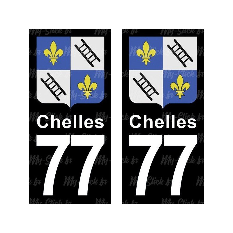 Blason Chelles - Stickers plaque immatriculation 77