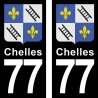 Blason Chelles - Stickers plaque immatriculation 77