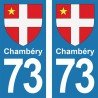 Blason Chambéry - Stickers plaque immatriculation 73