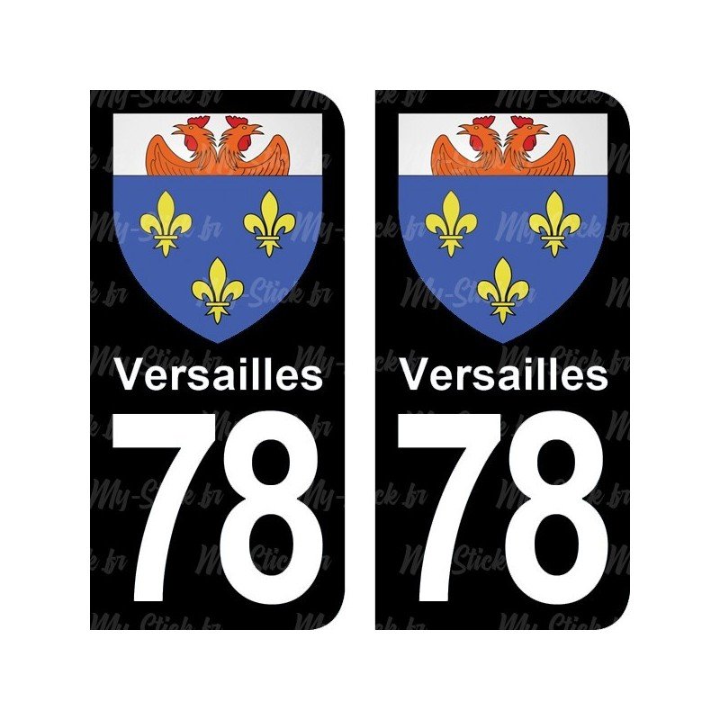 Blason Versailles - Stickers plaque immatriculation 78