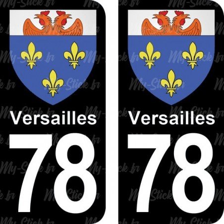 Blason Versailles - Stickers plaque immatriculation 78