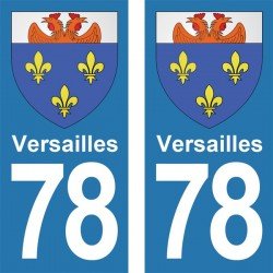 Blason Versailles - Stickers plaque immatriculation 78