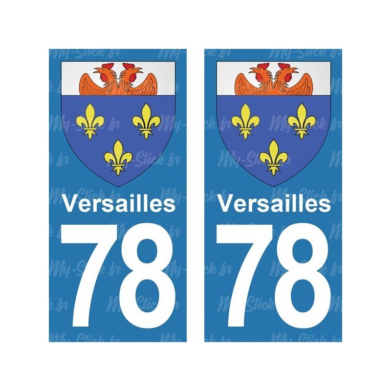 Blason Versailles - Stickers plaque immatriculation 78