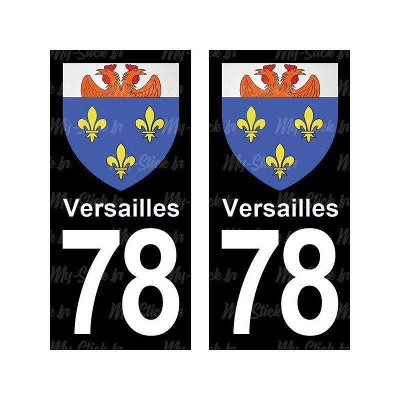 Blason Versailles - Stickers plaque immatriculation 78