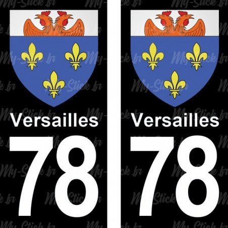 Blason Versailles - Stickers plaque immatriculation 78