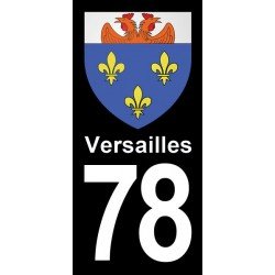 Blason Versailles - Stickers plaque immatriculation 78