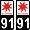 Stickers plaque immatriculation 91