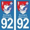 Blason Boulogne-Billancourt - Stickers plaque immatriculation 92