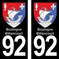 Blason Boulogne-Billancourt - Stickers plaque immatriculation 92