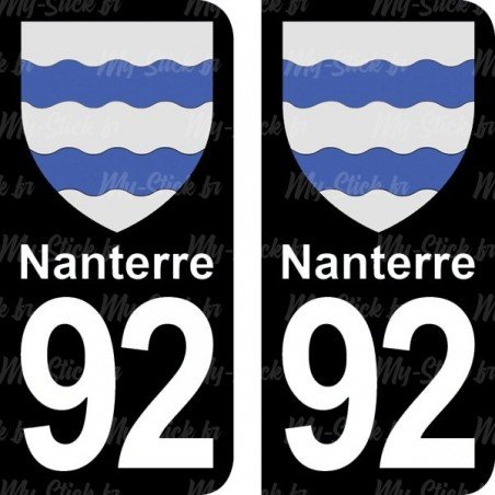 Blason Nanterre - Stickers plaque immatriculation 92