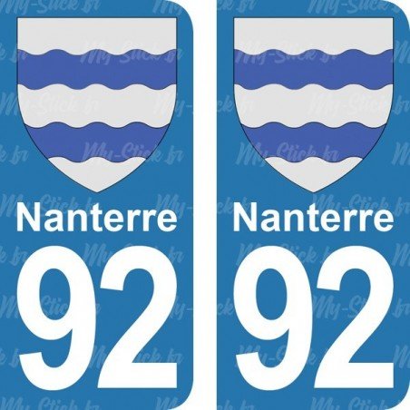 Blason Nanterre - Stickers plaque immatriculation 92