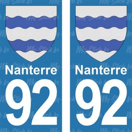 Blason Nanterre - Stickers plaque immatriculation 92