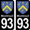 Blason Montreuil - Stickers plaque immatriculation 93