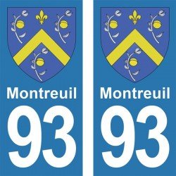 Blason Montreuil - Stickers plaque immatriculation 93