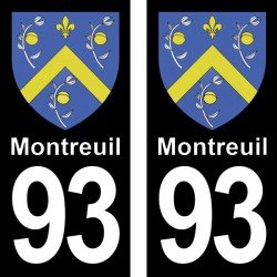 Blason Montreuil - Stickers plaque immatriculation 93