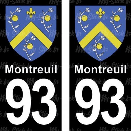 Blason Montreuil - Stickers plaque immatriculation 93