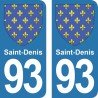 Blason Saint-Denis - Stickers plaque immatriculation 93