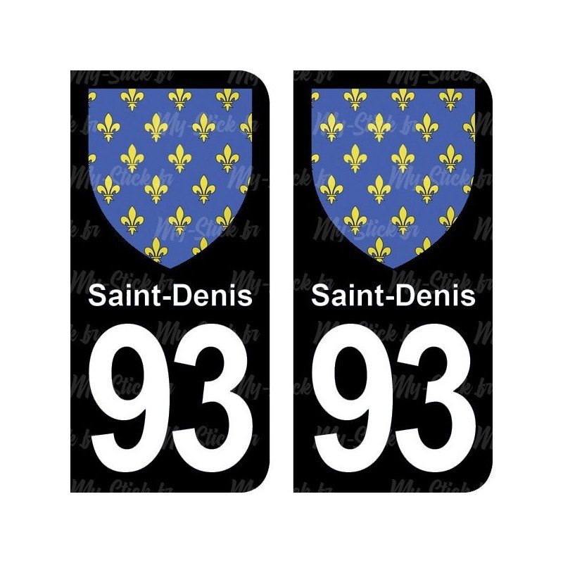 Blason Saint-Denis - Stickers plaque immatriculation 93