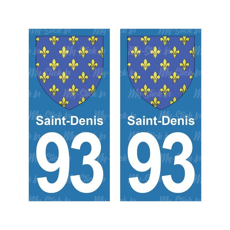 Blason Saint-Denis - Stickers plaque immatriculation 93