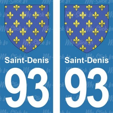 Blason Saint-Denis - Stickers plaque immatriculation 93