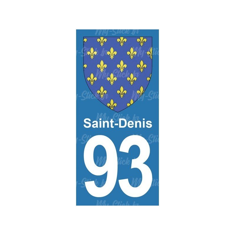 Blason Saint-Denis - Stickers plaque immatriculation 93