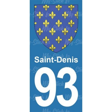 Blason Saint-Denis - Stickers plaque immatriculation 93