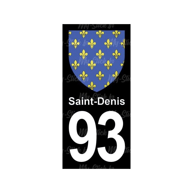 Blason Saint-Denis - Stickers plaque immatriculation 93