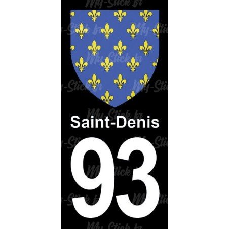 Blason Saint-Denis - Stickers plaque immatriculation 93