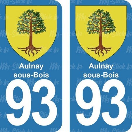 Blason Aulnay-sous-Bois - Stickers plaque immatriculation 93
