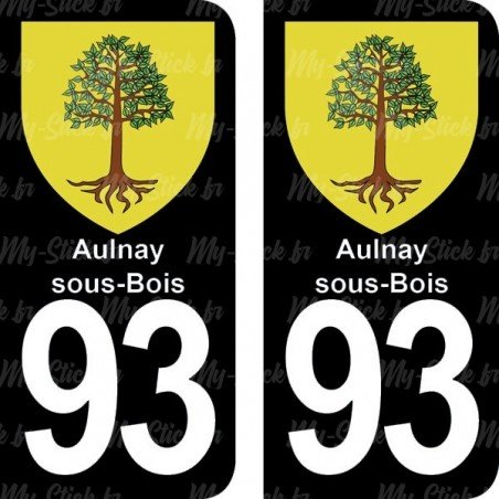 Blason Aulnay-sous-Bois - Stickers plaque immatriculation 93