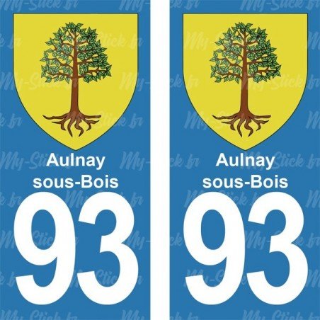 Blason Aulnay-sous-Bois - Stickers plaque immatriculation 93