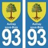 Blason Aulnay-sous-Bois - Stickers plaque immatriculation 93