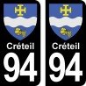 Blason Créteil - Stickers plaque immatriculation 94