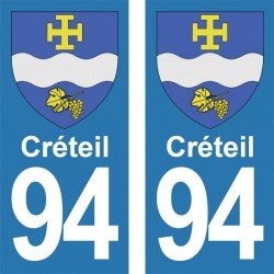 Blason Créteil - Stickers plaque immatriculation 94