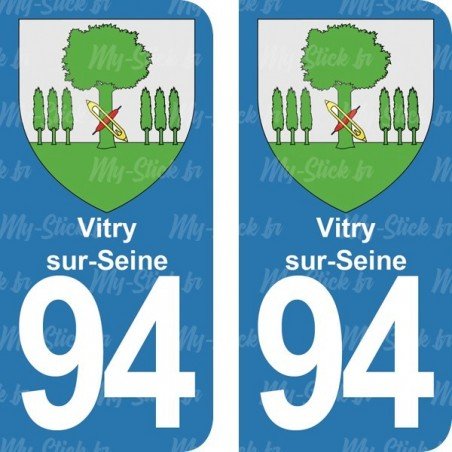 Blason Vitry-sur-Seine - Stickers immatriculation 94