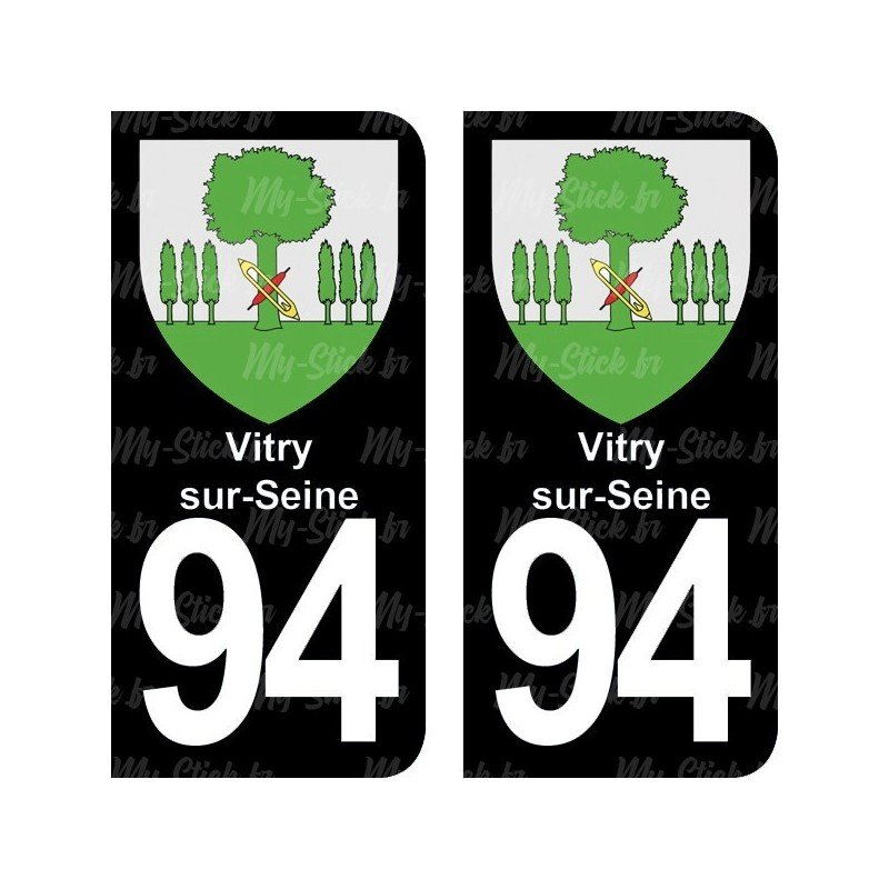 Blason Vitry-sur-Seine - Stickers immatriculation 94