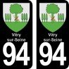 Blason Vitry-sur-Seine - Stickers immatriculation 94